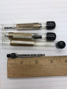 3 pcs.  #30 x 2-1/4” oal SOLID CARBIDE 1/4-28 THREADED SHANK DRILL. USA