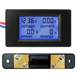 Overload Alarm Panel Meter 6.5~100V Ammeter Voltmeter With Shunt Combination