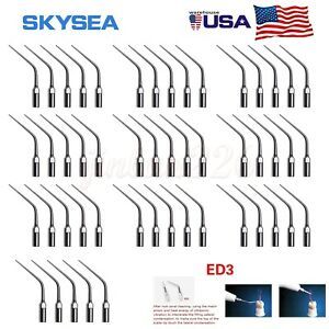 5-50* Dental Ultrasonic Piezo Scaler Endo Tips ED3 Fit DTE SATELEC Handpiece EK