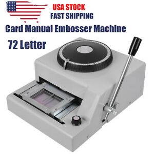 72 Character Letters Manual Embosser Credit ID PVC Card VIP Embossing Machine