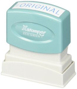 Xstamper(R) One-Color Title Stamp, Pre-Inked, &#034;Original&#034;, Blue