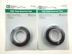 Lot of 2 Commercial Electric High Temp Electrical Tape 3/4&#034; x 30 ft Up To 221 F