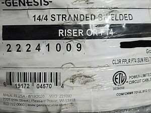 Honeywell Genesis 2224 14/4C Stranded Shielded Riser Cable CL3R FPLR Gray/50ft