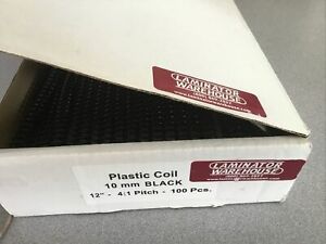 Spiral Binding Coils, Plastic Spines for 70 Sheets (12 in, 10mm, 100 Pcs)