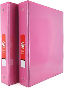 1 1/2&#034; 3-Ring View Binder with 2-Pockets - Available in Fuschia - Great for Scho