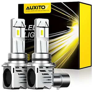 AUXITO 9006 LED Headlight Bulbs, 12000LM Per Set 6500K Xenon White Mini Size HB4