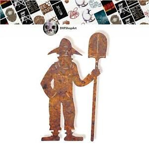 DXF CNC Plasma Laser Vector Garden Farmer With Shovel Yard Stake