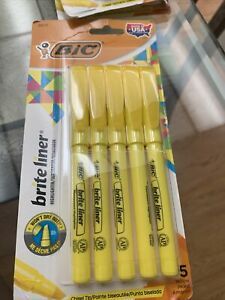 BIC Brite Liner Highlighters Chisel Point Yellow - 5 Pack