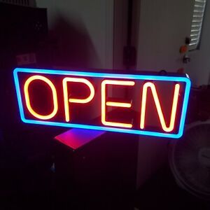 MyStiGlo LED Light Open Sign, Illuminated Store Sign 24.5&#034;L x 9&#034;H.