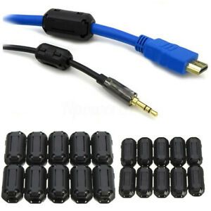 10Pcs Black Cable Wire Clamp Clip RFI EMI EMC Noise Filters Ferrite Cor ll pp
