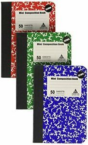 Mini Composition Book Note Pad 3 Pack in 3 different color Red Green &amp; Blue