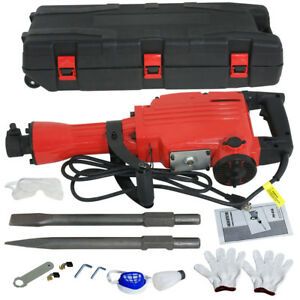 2200W Demolition Jack Hammer Electric Concrete Breaker 2 Chisel 2 Punch Bit Set