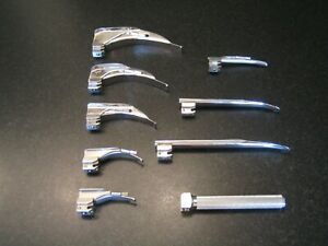 Rusch and ADC Small Laryngoscope handle and Miller/Macintosh blade set