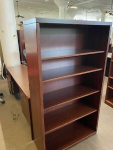 HEAVY DUTY BOOKCASE in CHERRY COLOR WOOD 64&#034;H