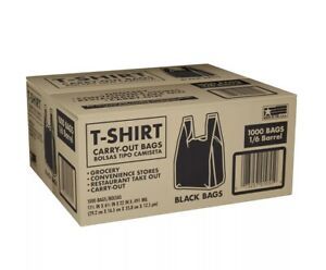 Black T-Shirt Carryout Bags (1,000 ct.)