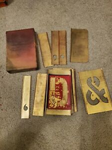 Vintage Reese 4&#034; Brass Stencils Adjustable Lockedge Letters &amp; Others