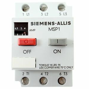 SIEMENS-ALLIS MSP10L MANAUL STARTER OVERLOAD PROTECTOR, 50-AMP, 600-VOLT