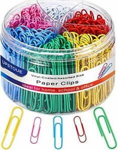 Paper Clips, Medium and Jumbo Paper Clips, Durable and Rustproof, Coated Large