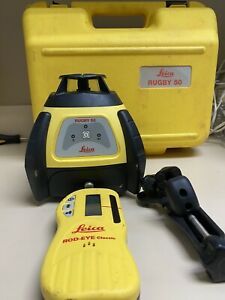 Leica Red Beam Self Leveling Laser Level Model Rugby 50 with ROD EYE 140 Classic