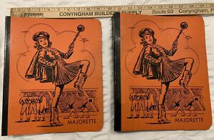 2 Vintage 1950/60’s Likely Binders Cheerleaders Majorettes Orange Black Trim