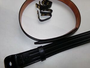 SAFARILAND (CAGE 1KR76) LEATHER BELT (8440-01-654-4712) SZ36 W/ INNER &amp; KEEPERS