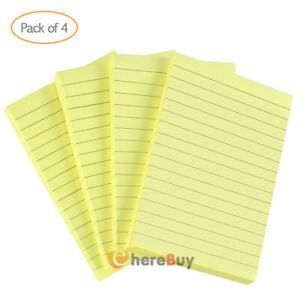 4 Pads 200 sheets Sticky Notes A6 Pads Removable Self-stick on Notes Memo Pads