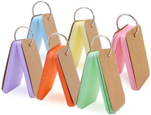 Koogel 300 Pieces 2.2 x 3.5 Inches Multicolor Kraft Paper Binder Ring Easy Flip
