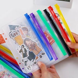 Filing Bags For 6-Ring Notebook 12pcs PVC Transparent Loose Leaf Pouch