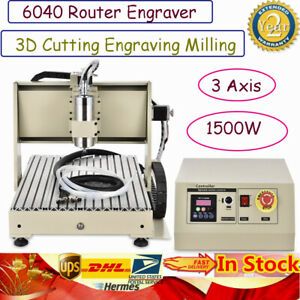 3 Axis 1.5KW Router Engraving Drill Milling Machine CNC 6040 Cutter Engraver USA