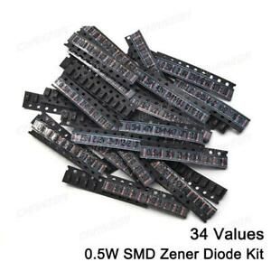 SMD Zener Diode Assorted Kit 0.5W 2 -47V SMD LL-34 Mount Electronic Component