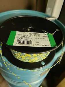 General Cable 2C 24 AWG Cross Connect Telephone Wire Cable 1000 ft - Blue Yellow