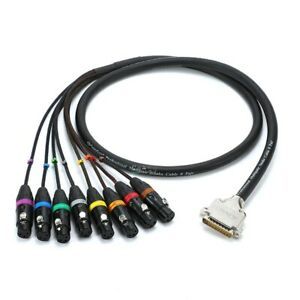 1Pcs DB25 to 8 XLR male female data cable I/O output ports fantail fever audio