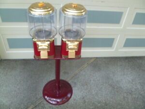 Double Gumball Machines W/ Stand 25 Cent