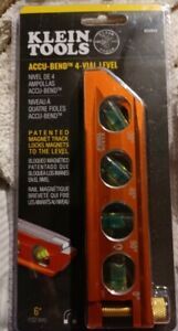 NEW KLEIN TOOLS 935AB4V ACCU BEND 4 VIAL 6&#034; LEVEL MAGNET TRACK FREE 1ST CLS S&amp;H