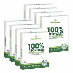 PrintWorks 100 Percent Recycled Multipurpose Paper 20 Pound 92 Bright 8.5 x 1...