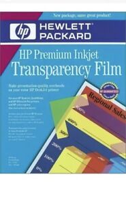 HP Premium Inkjet Transparency Film 50 Sheets 8.5” x 11&#034; C3834A Sealed New