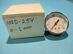 NEW 102D-254D DRY GAUGE 2-1/2&#034; DIA 1/4&#034; NPT BACK 0-3000 PSI