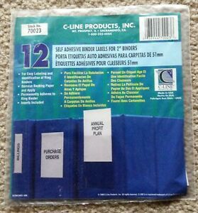 C-Line® Self-Adhesive Ring Binder Label Holders + Inserts Top Load 0.5&#034;