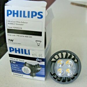 12 9290002378 PHILIPS 7w MR16 24*  40K hrs COOL WHITE DIMMABLE FLOOD 7MR16/F36