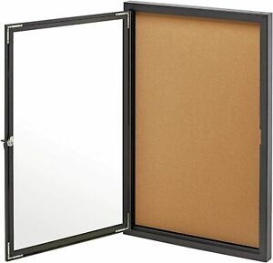 AdirOffice Enclosed Bulletin Boards 24&#034;x36&#034; Single Door Keyed Locks