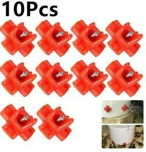 Poultry Waterer 10pcs Feeder Filled Horizontal Livestock Mount Nipples