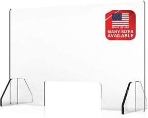 Countertop Desk Sneeze Guard- Protective Partition, Plexiglass Shield Barrier -