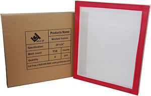 20 x 24 Inch Pre-Stretched Aluminum Silk Screen Printing Frames with 110 White M