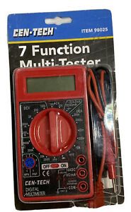 Cen Tech 7 Function Digital Multimeter AC/DC Volt Ohm Diode Battery Tester 98025