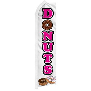 Donuts Swooper Feather Flutter Advertising Flag Concessions Food Flag White