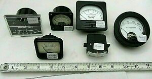 6 Assorted Panel Meters -Tested -- New and Used - including original Eico meter