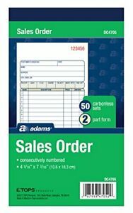 Adams Sales Order Book, 2-Part, Carbonless, White/Canary, 4-3/16 x 7-3/16 (1)