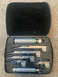 Welch Allyn Laryngoscope Set With 2 Handles, 4 Blades &amp; Case