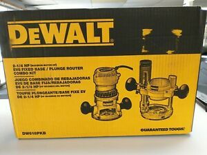 DeWALT DW618PKB 2-1/4 HP EVS Fixed Based Plunge Router Combo Kit BRAND NEW