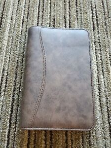 Day Timer Faux Leather Planner 6 Ring Brown Nice